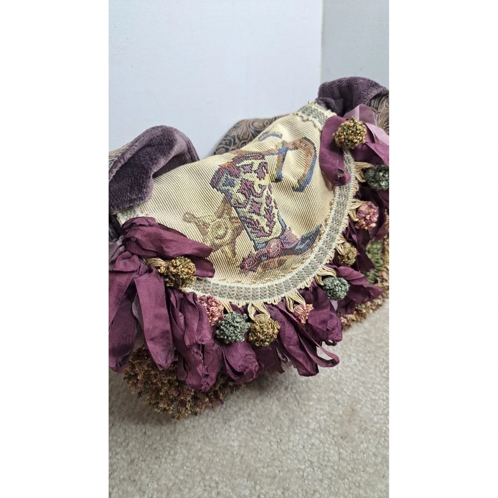 Lynnette Furr Wild Wild West Collection Boho Handbag Purse Floral Fringe Vtg
